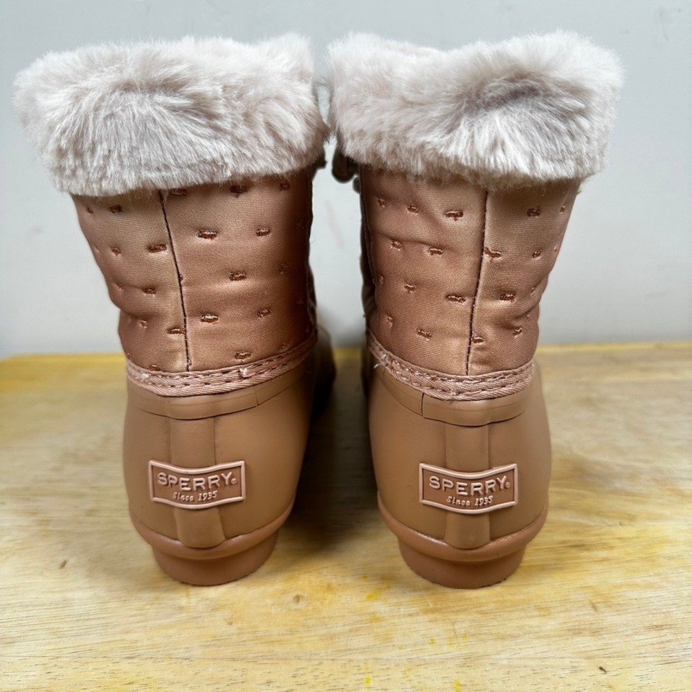 Sperry Saltwater Duck Boots Womens 5 Shibori Rose Pink Quilted STS87896 Rain NIB - Picture 3 of 11